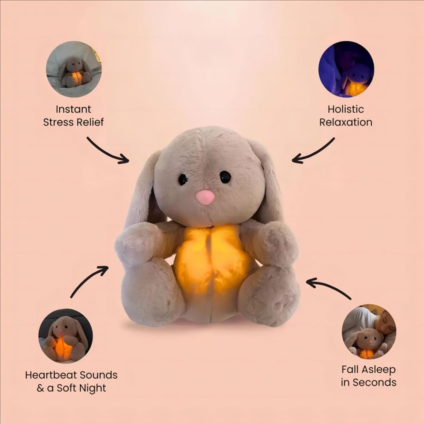 Mykro™ 2024 Nouveau compagnon sonore pour le sommeil de bébé en forme de lapin qui respire